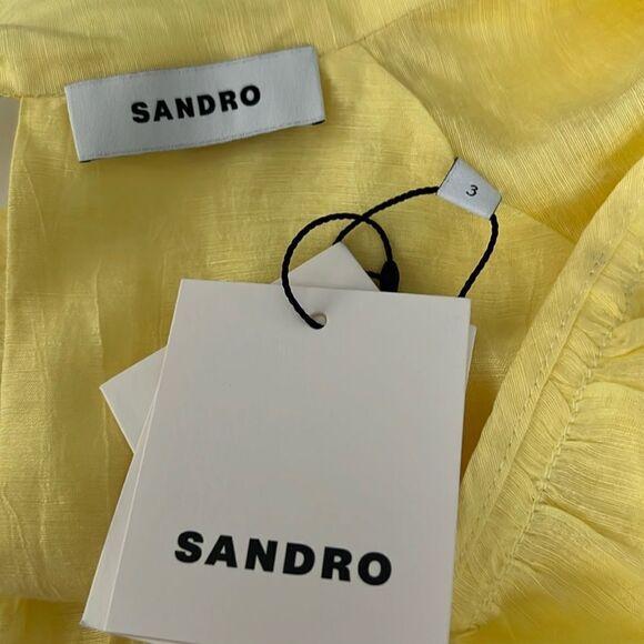 Sandro Backless Ruffled Top Sleeveless Yellow - M - Picture 15 of 15